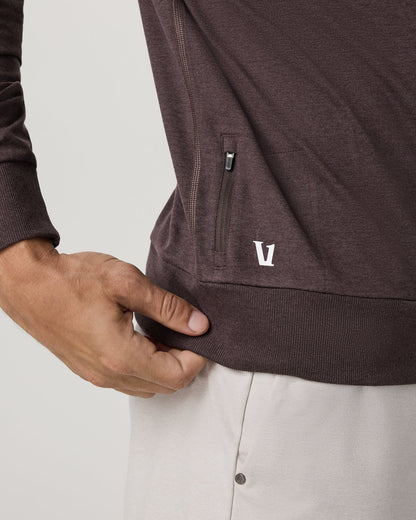 Ponto Performance Crew Men's Sangria Heather Crew Neck - Vuori