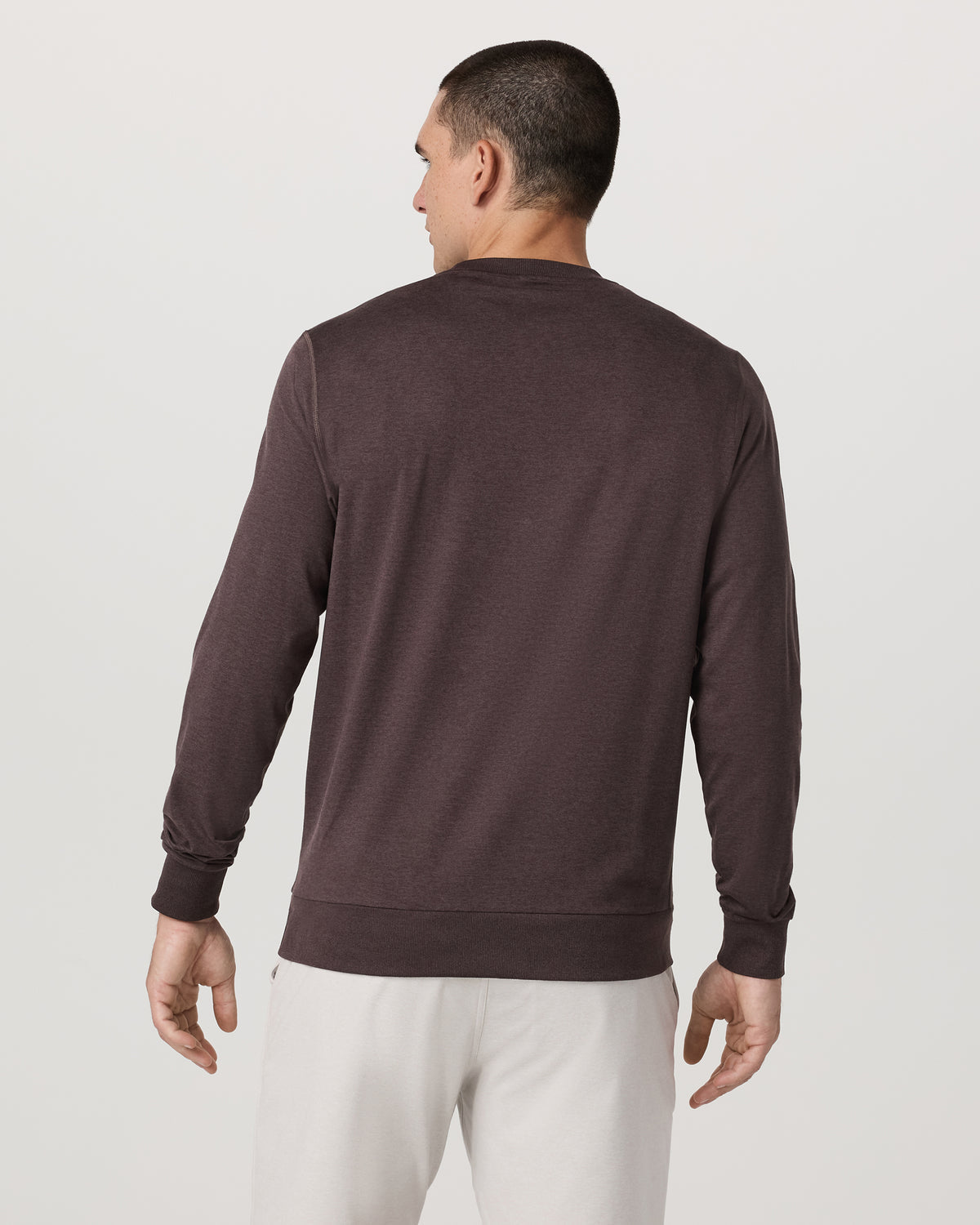 Ponto Performance Crew Men's Sangria Heather Crew Neck - Vuori
