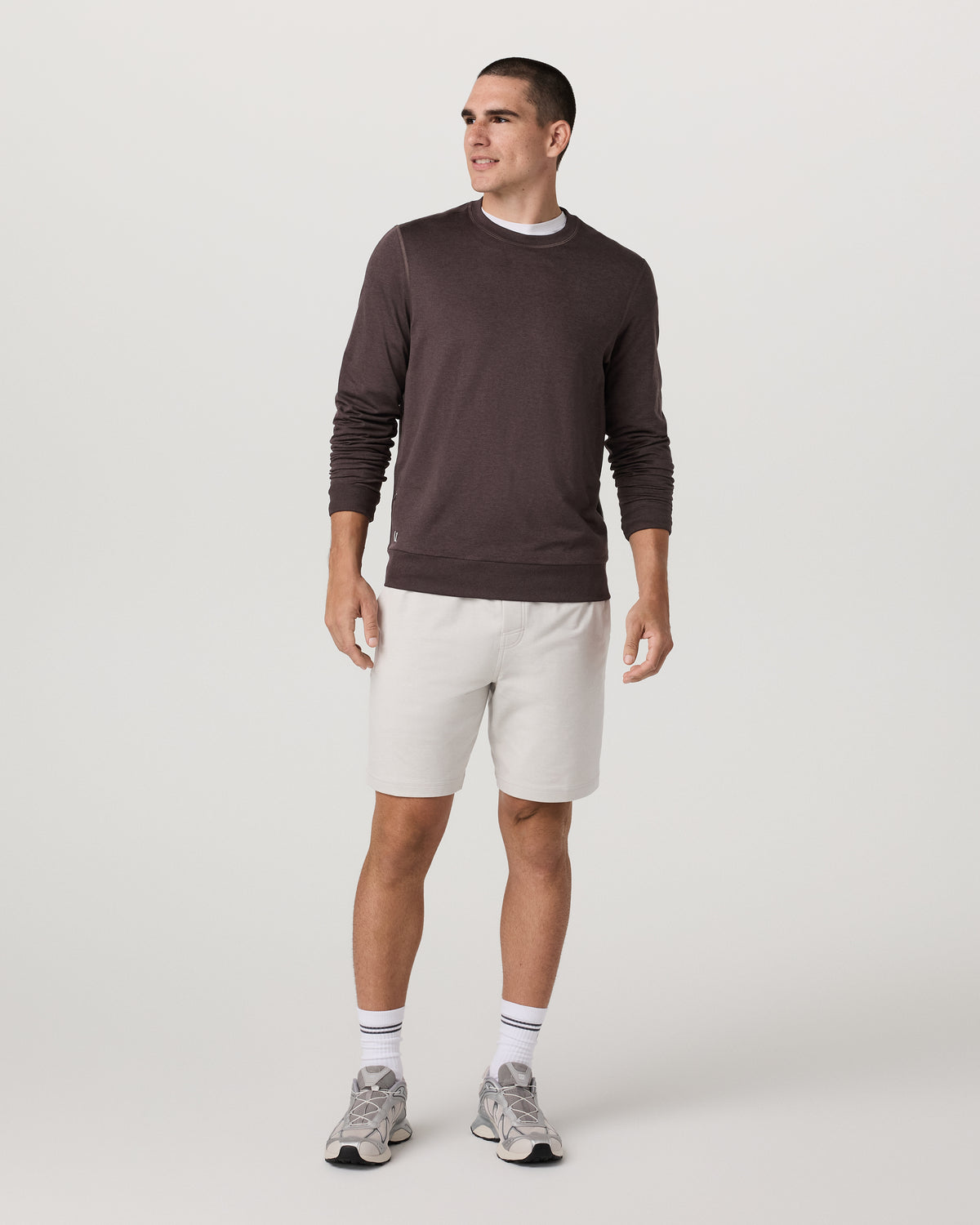 Ponto Performance Crew Men's Sangria Heather Crew Neck - Vuori