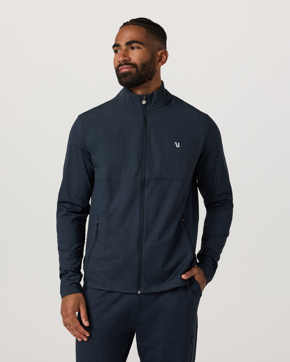 Sunday Element Track Jacket Men's Ink Heather Jacket - Vuori