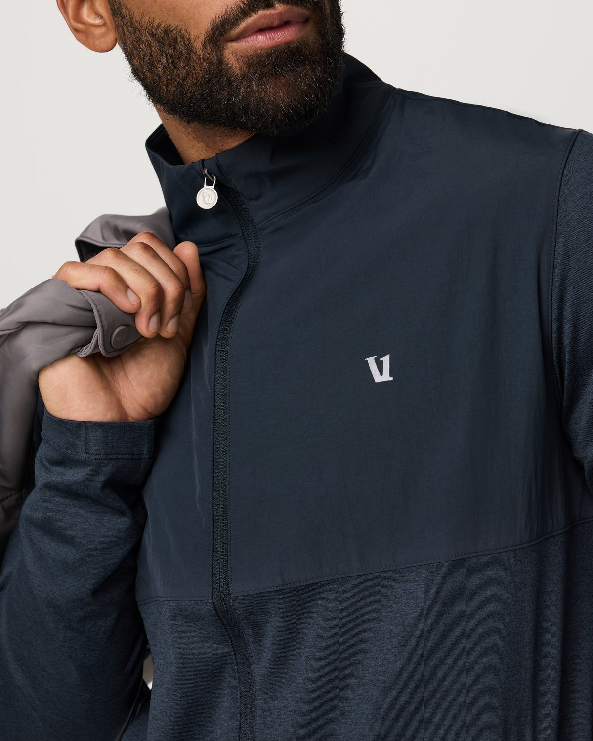Sunday Element Track Jacket Men's Ink Heather Jacket - Vuori