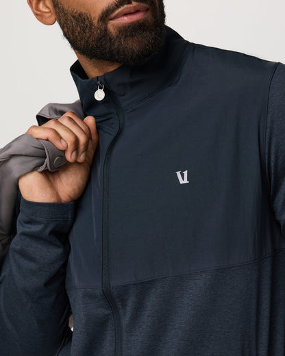 Sunday Element Track Jacket Men's Ink Heather Jacket - Vuori