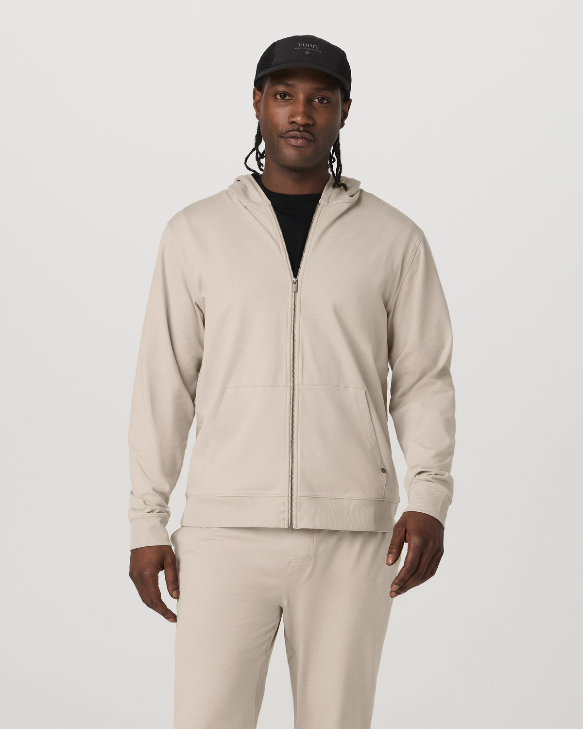 Men's Coronado Full Zip Hoodie 2.0 Limestone Heather - Vuori
