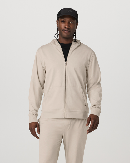 Men's Coronado Full Zip Hoodie 2.0 Limestone Heather - Vuori