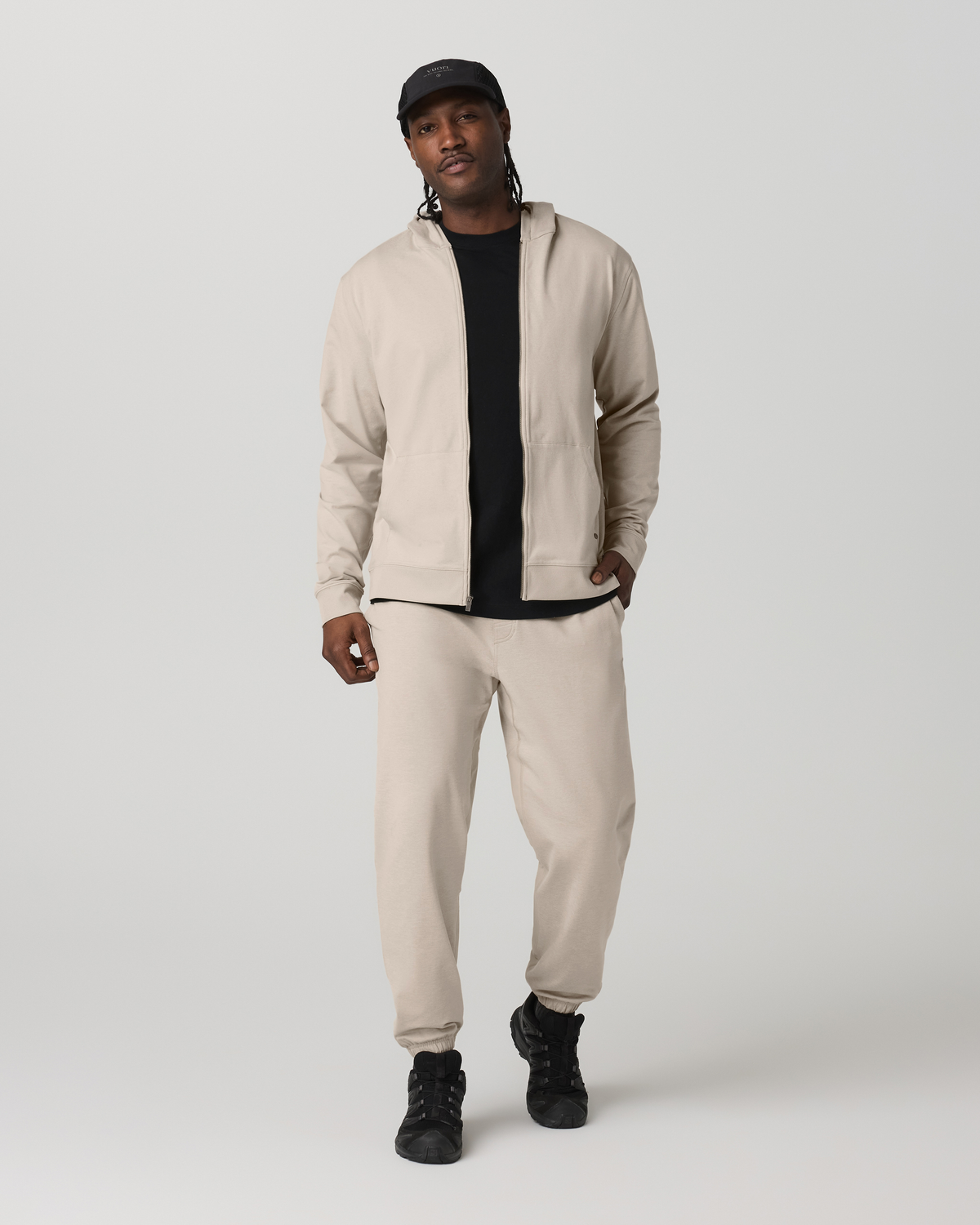 Men's Coronado Full Zip Hoodie 2.0 Limestone Heather - Vuori
