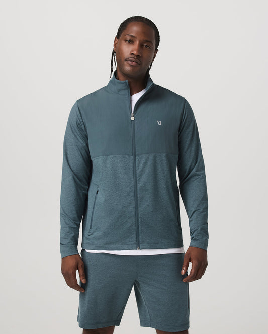 Sunday Element Track Jacket Men's Blue Sea Heather Jacket - Vuori
