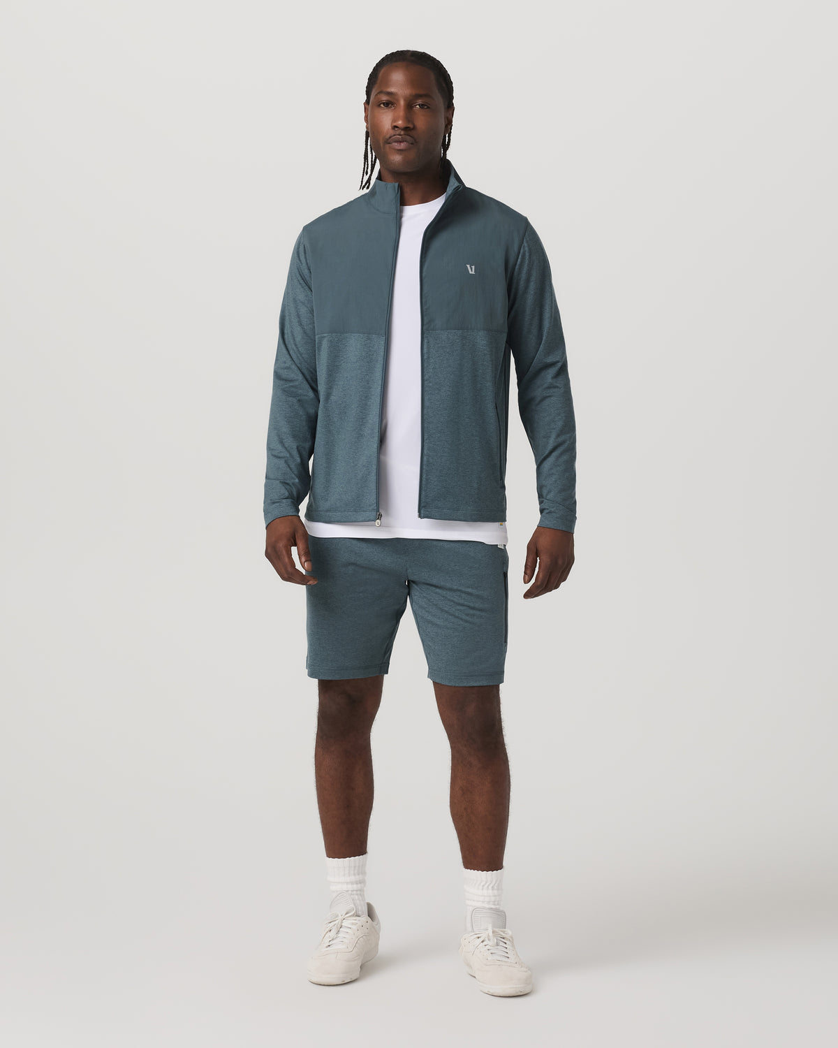 Sunday Element Track Jacket Men's Blue Sea Heather Jacket - Vuori