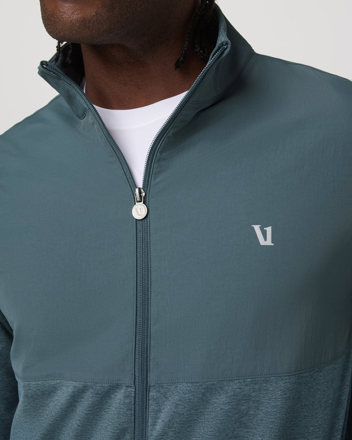 Sunday Element Track Jacket Men's Blue Sea Heather Jacket - Vuori