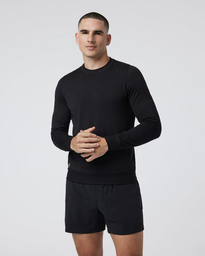 Ponto Performance Crew Men's Black Pullover - Vuori