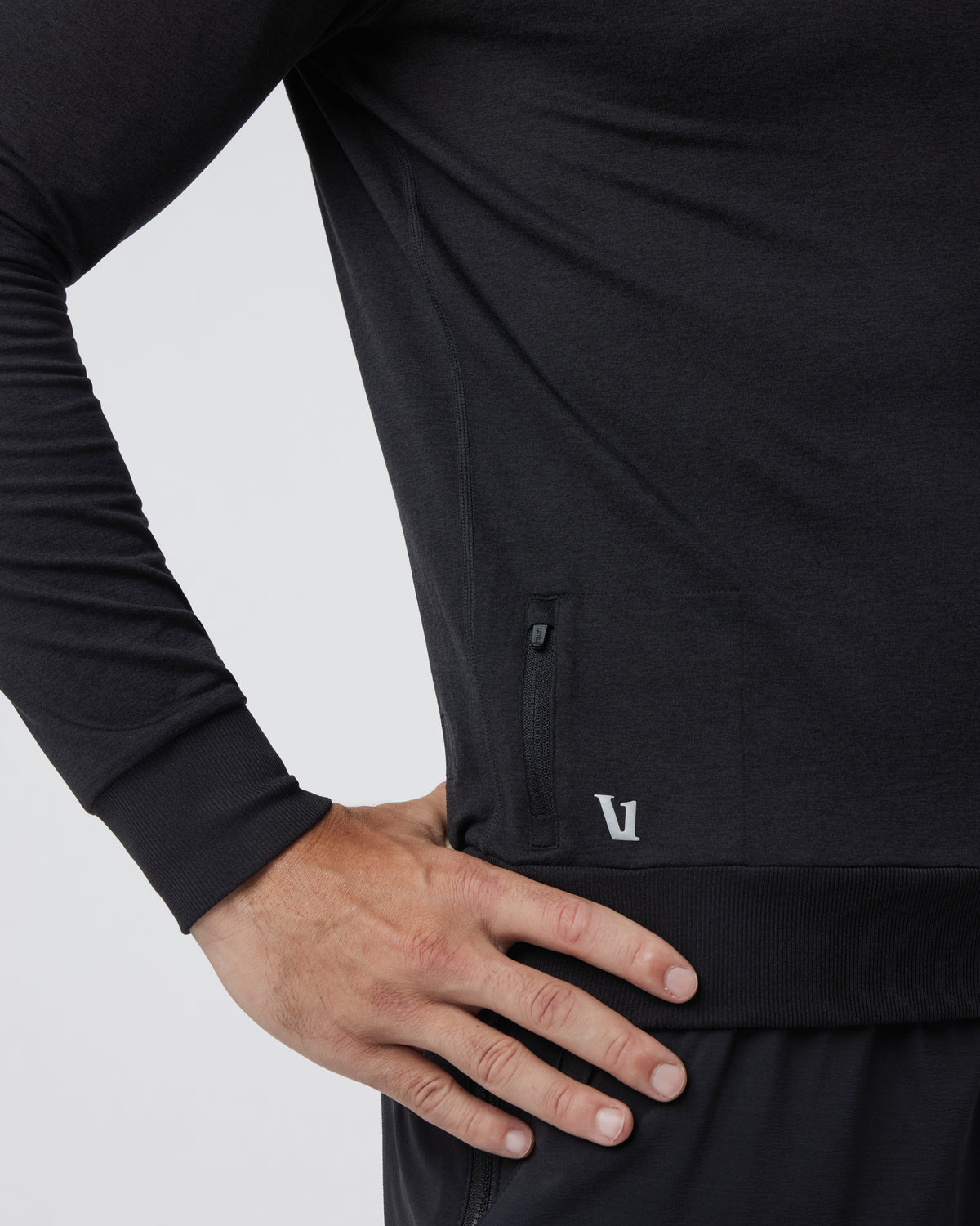 Ponto Performance Crew Men's Black Pullover - Vuori