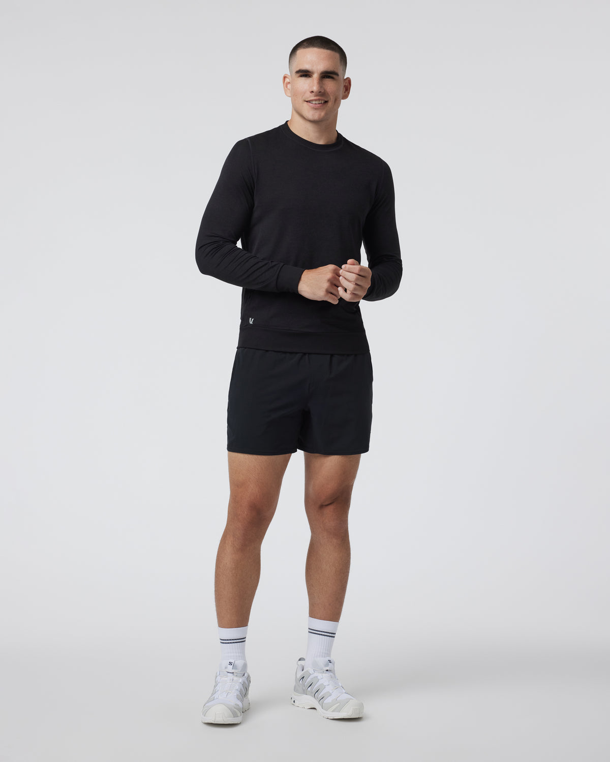 Ponto Performance Crew Men's Black Pullover - Vuori