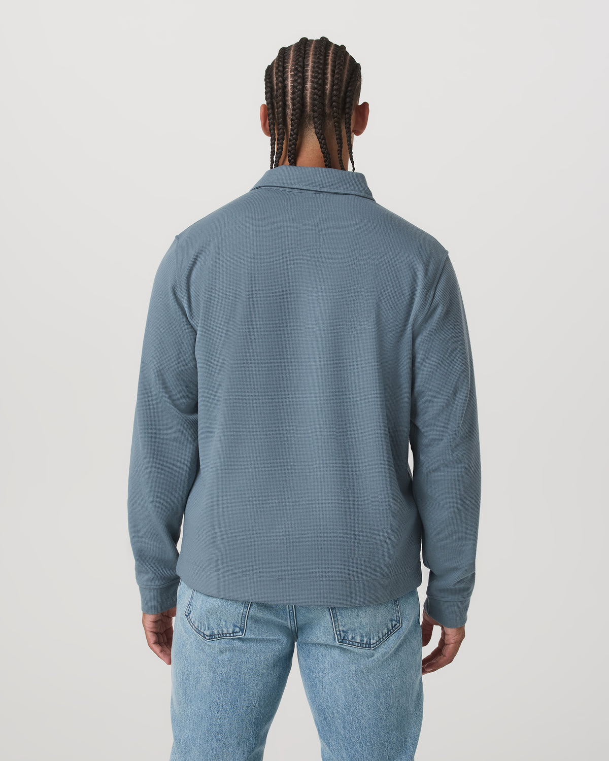 Long Sleeve Waffle Polo Men's Abyss Polo Shirt - Vuori