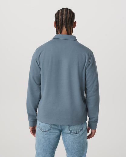Long Sleeve Waffle Polo Men's Abyss Polo Shirt - Vuori