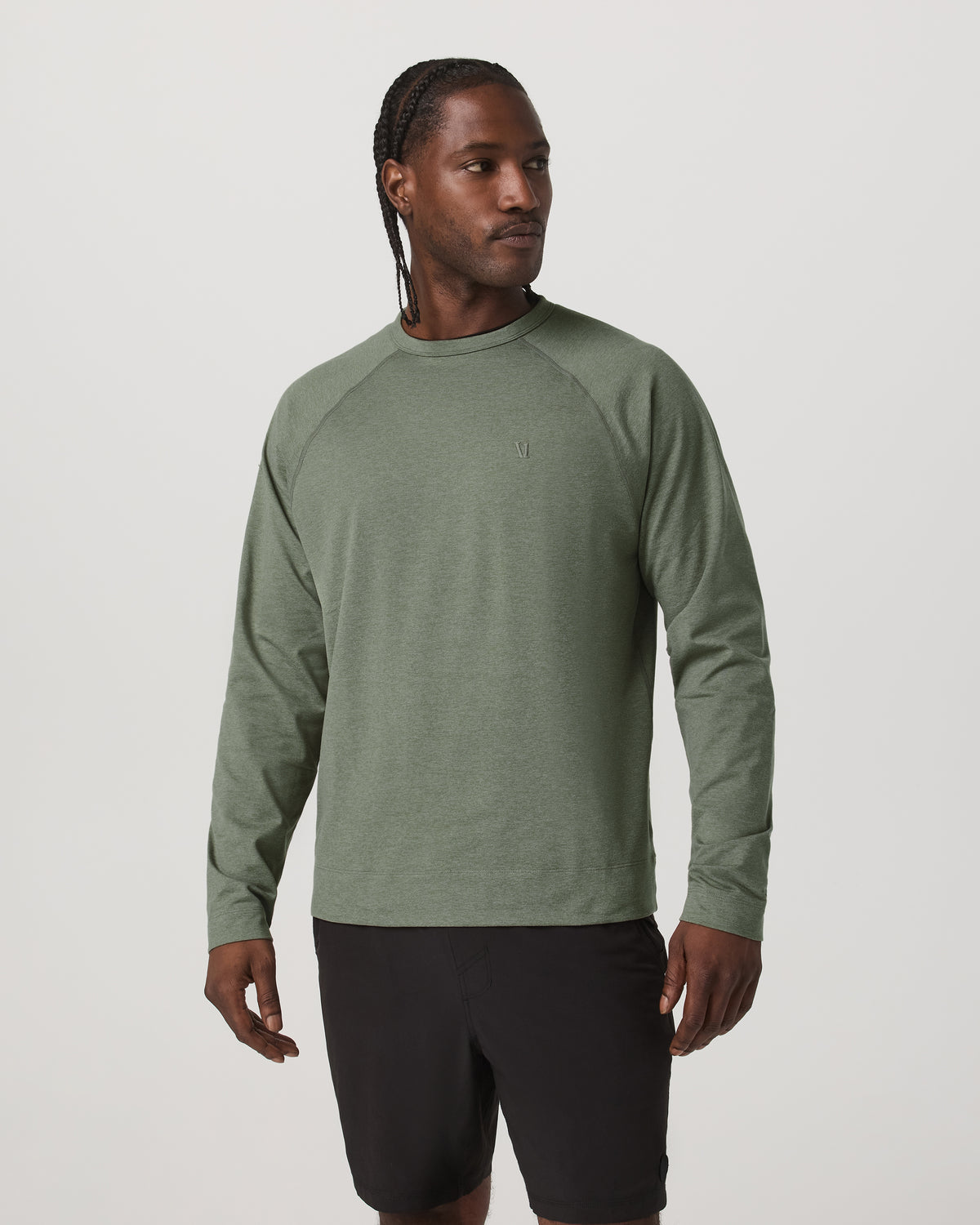 Men's Coronado Crew - Relaxed Fit Light Oregano Heather - Vuori