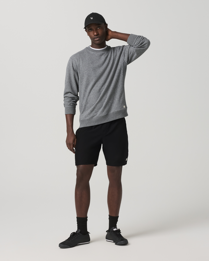 Cypress Vintage Crew Men's Heather Grey Fleece Pullover - Vuori
