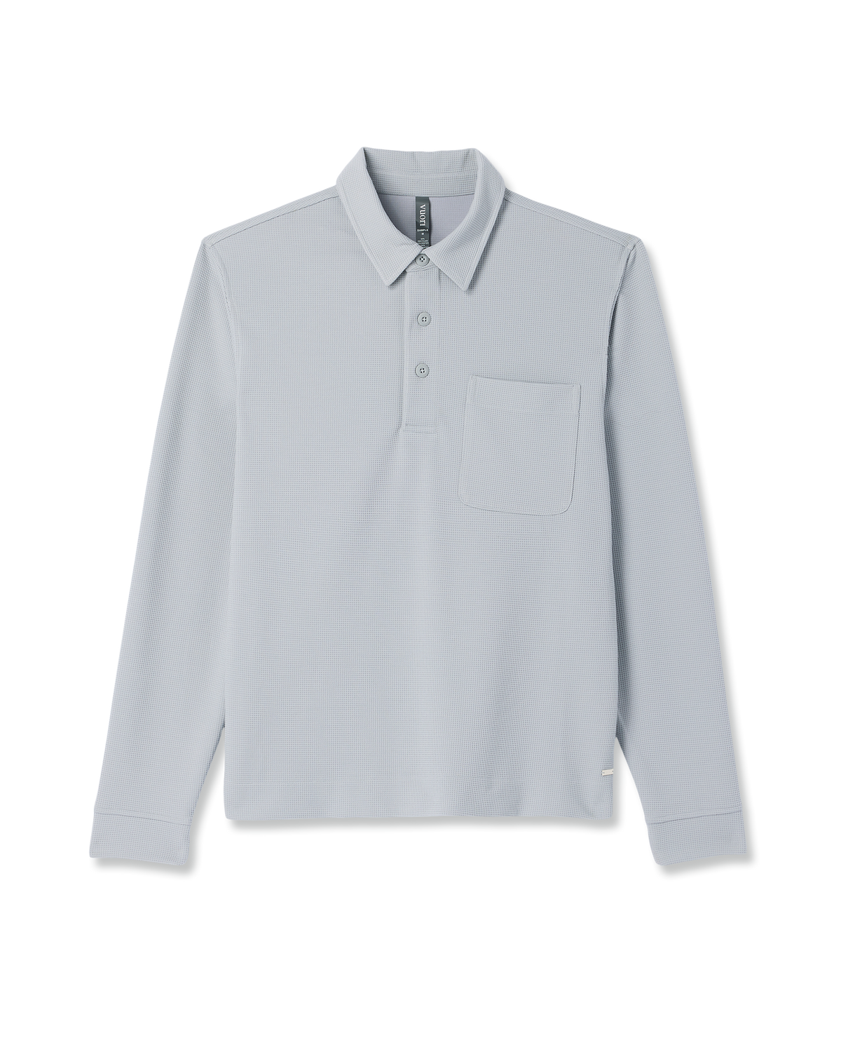 Long Sleeve Waffle Polo Men's Sea Fog Polo Shirt - Vuori