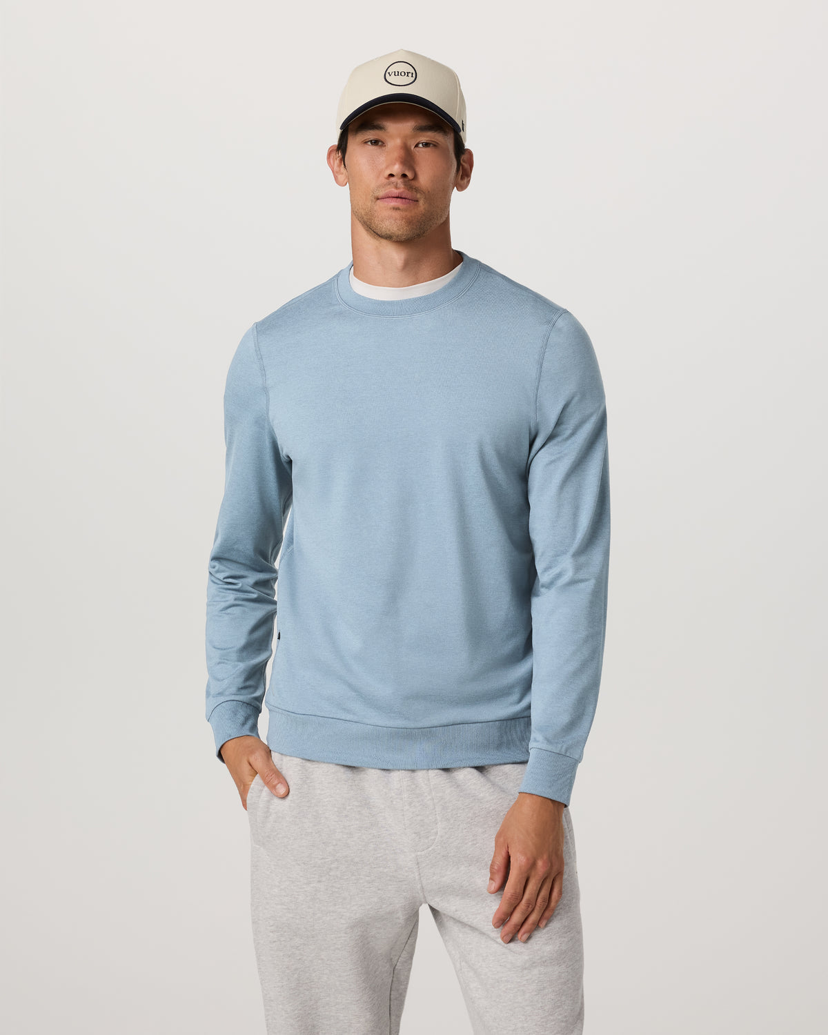 Ponto Performance Crew Men's Flint Heather Crew Neck - Vuori