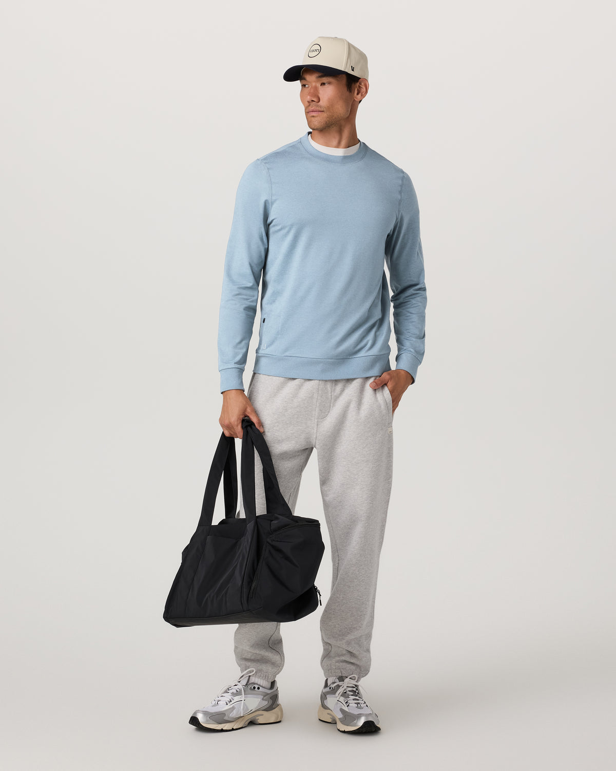 Ponto Performance Crew Men's Flint Heather Crew Neck - Vuori