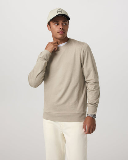 Ponto Performance Crew Men's Truffle Heather Crew Neck - Vuori