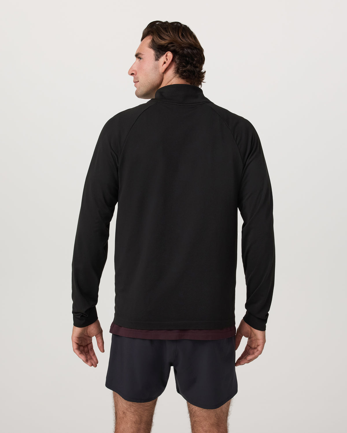 Clearview Seamless Quarter Zip Men's Black Long Sleeve - Vuori