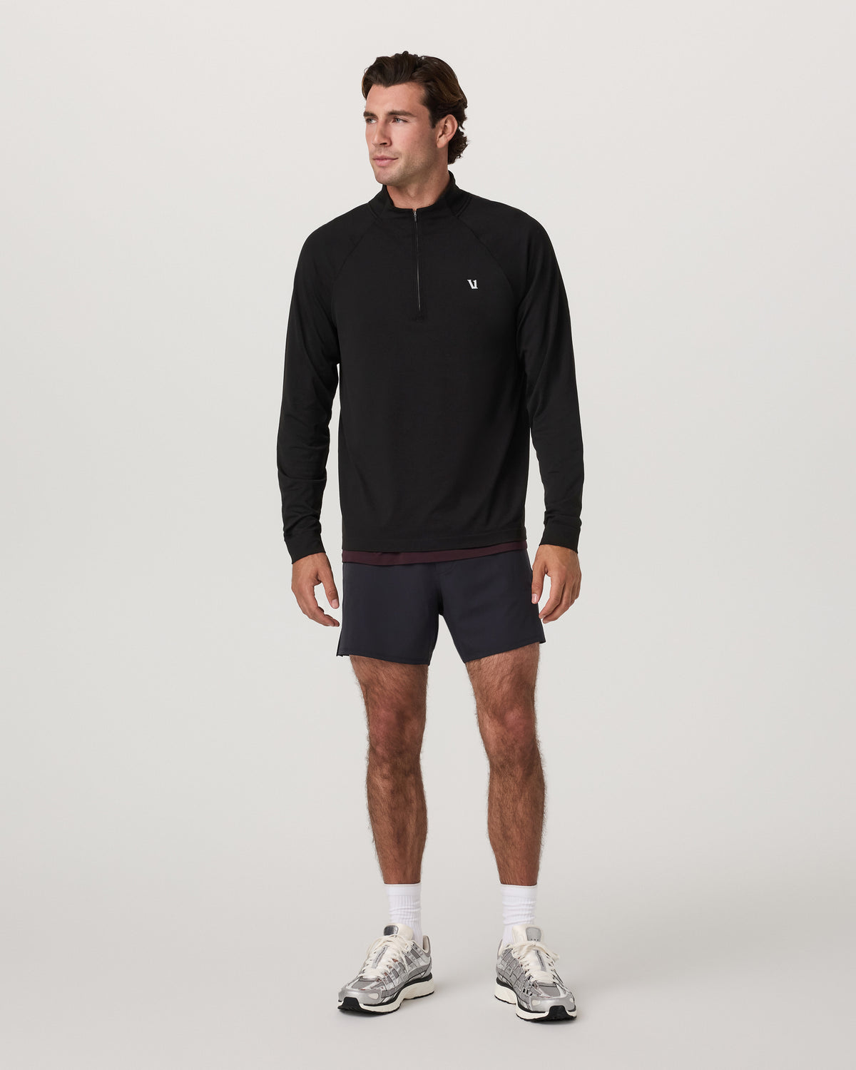 Clearview Seamless Quarter Zip Men's Black Long Sleeve - Vuori