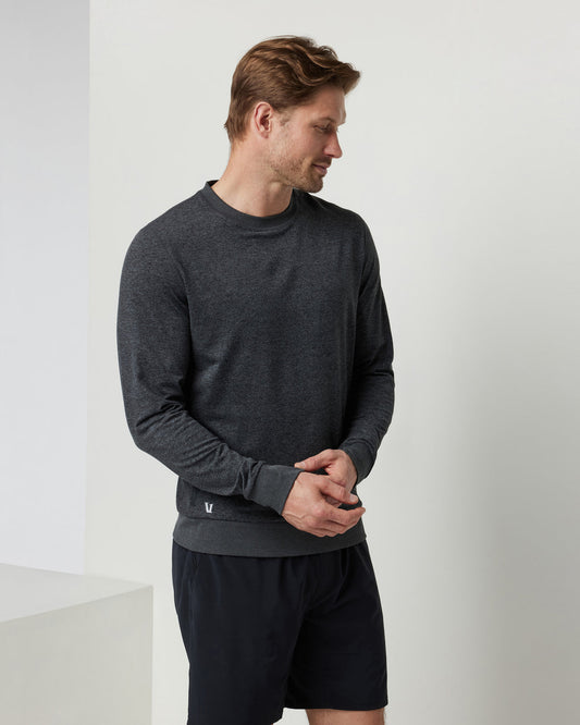 Ponto Performance Crew Charcoal Grey Crew Neck - Vuori