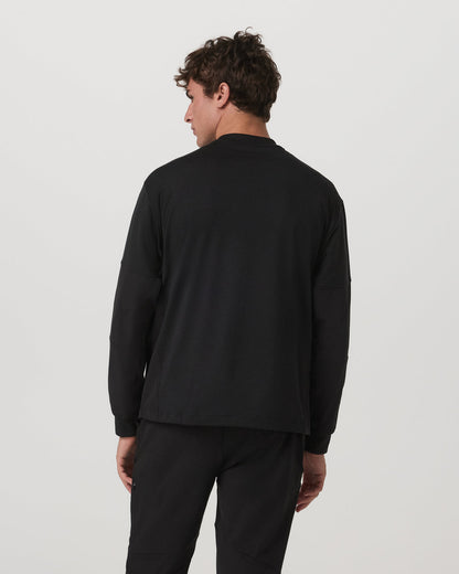 Coronado Mixed Media Crew Men's Black Heather Crewneck - Vuori