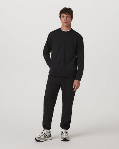Coronado Mixed Media Crew Men's Black Heather Crewneck - Vuori