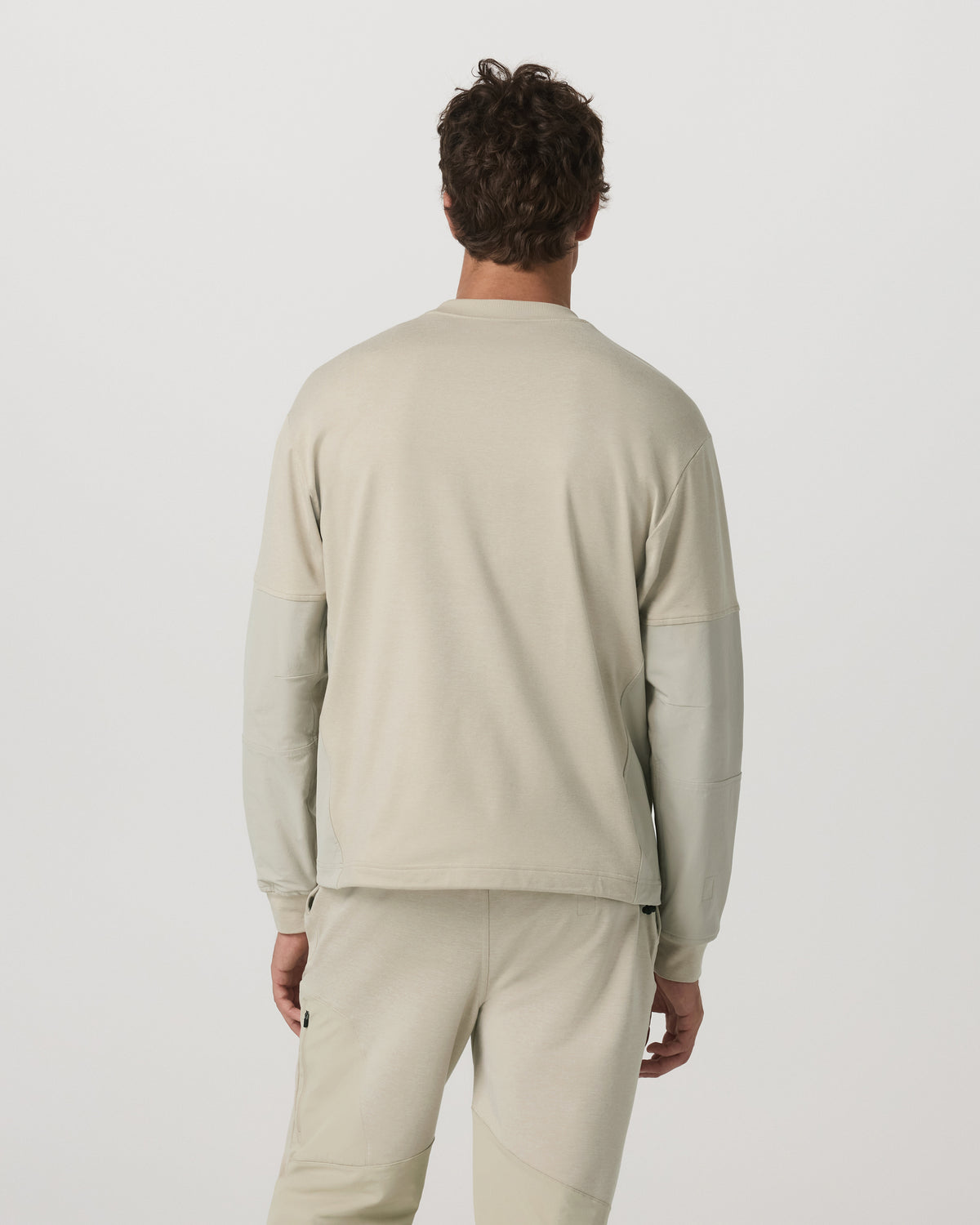 Men's Coronado Mixed Media Crew Limestone Heather - Vuori