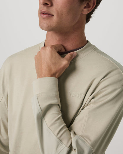 Men's Coronado Mixed Media Crew Limestone Heather - Vuori