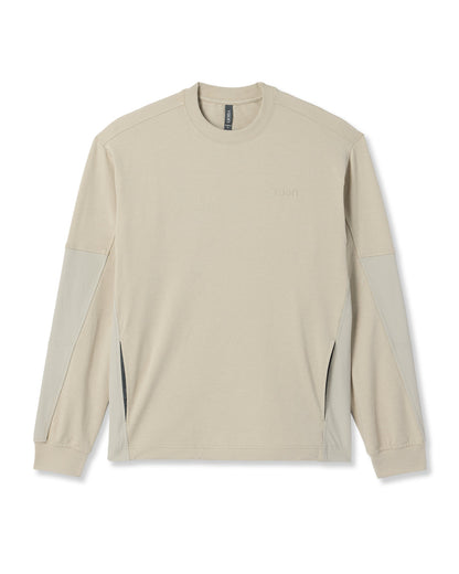 Men's Coronado Mixed Media Crew Limestone Heather - Vuori
