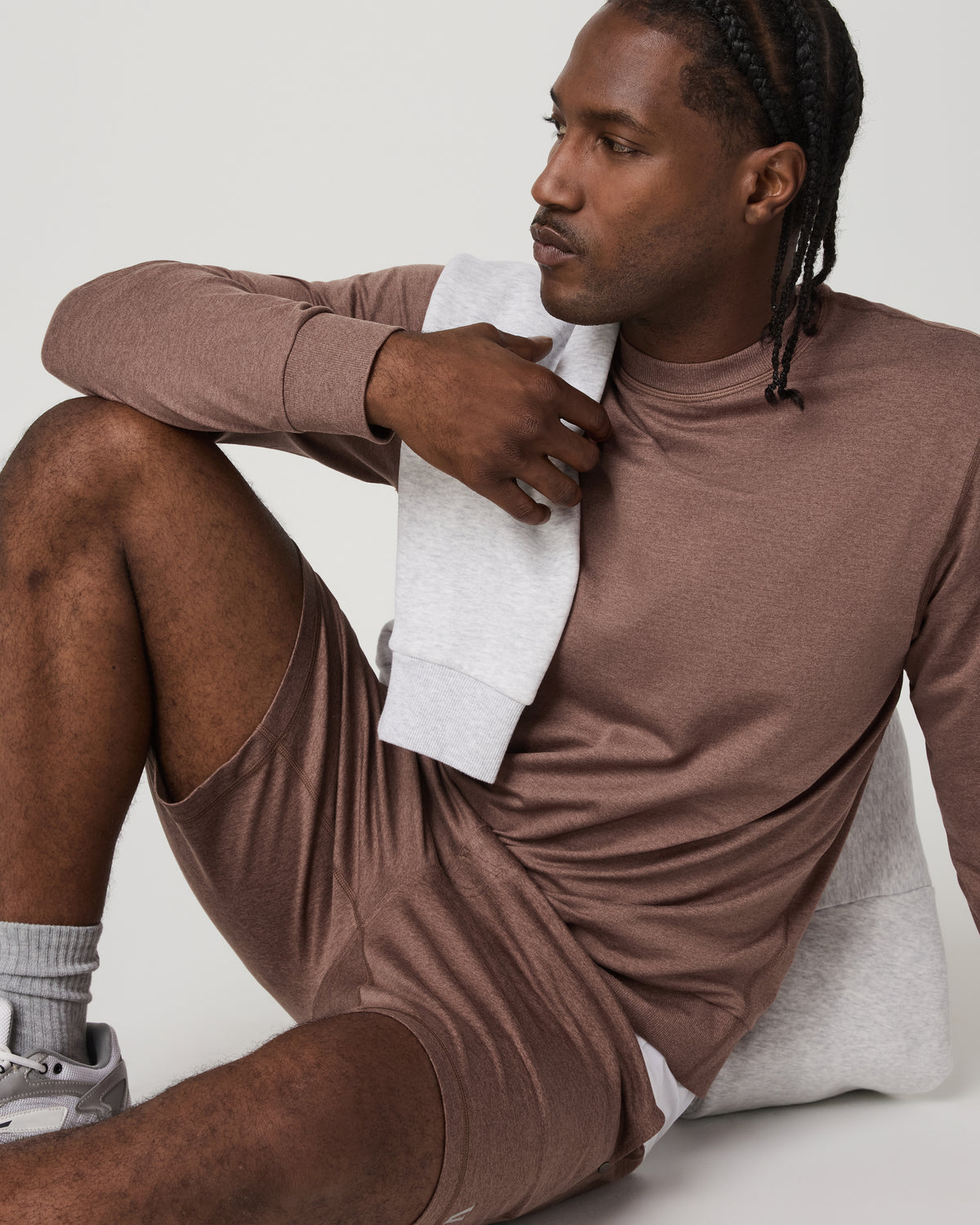 Ponto Performance Crew Men's Sable Heather Crew Neck - Vuori
