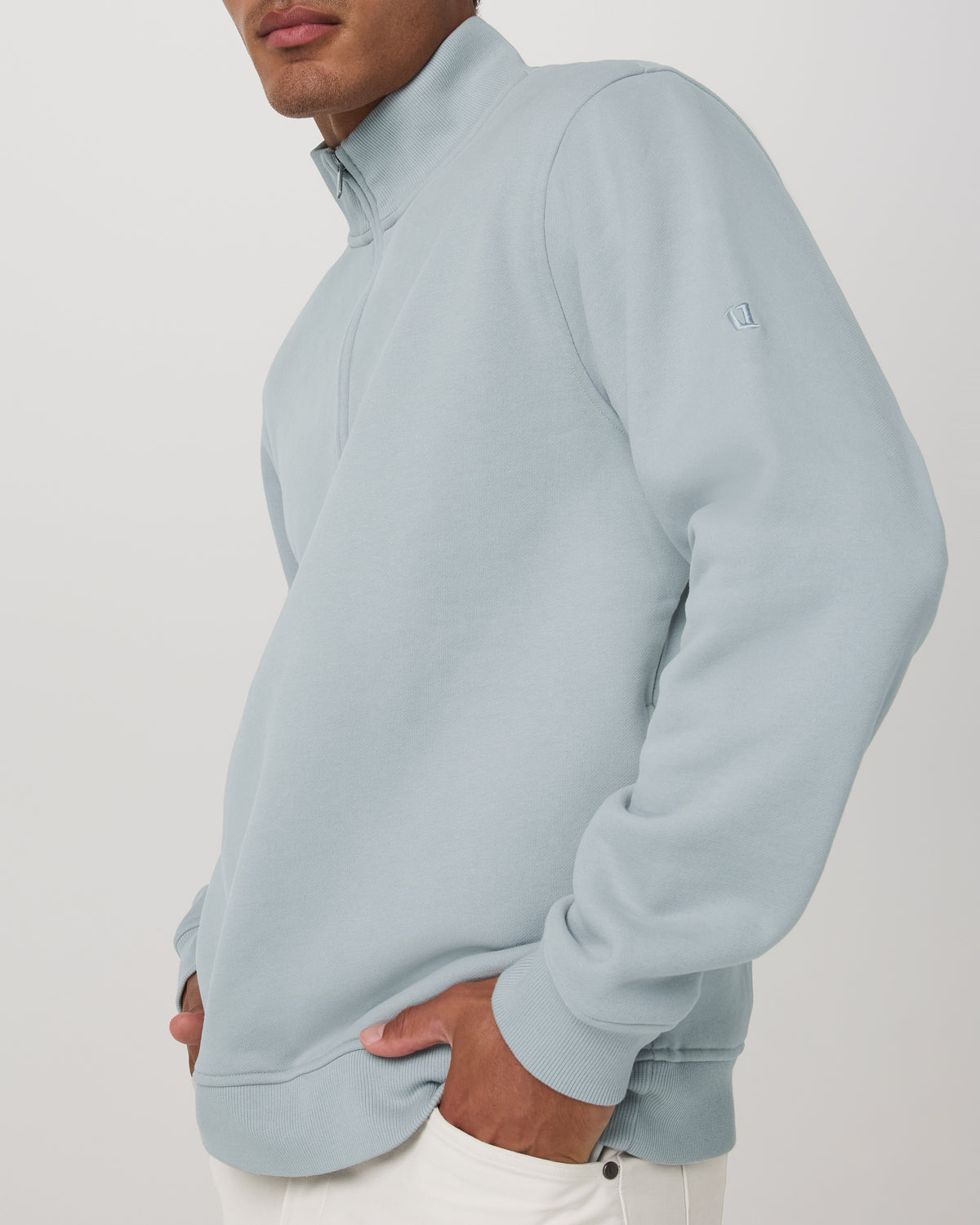 Seaside 1/2 Zip Classic Men's Blue Haze Pullover - Vuori