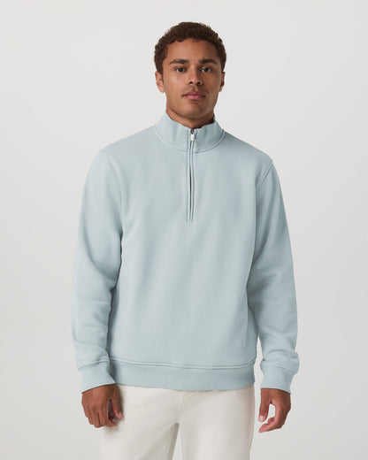 Seaside 1/2 Zip Classic Men's Blue Haze Pullover - Vuori