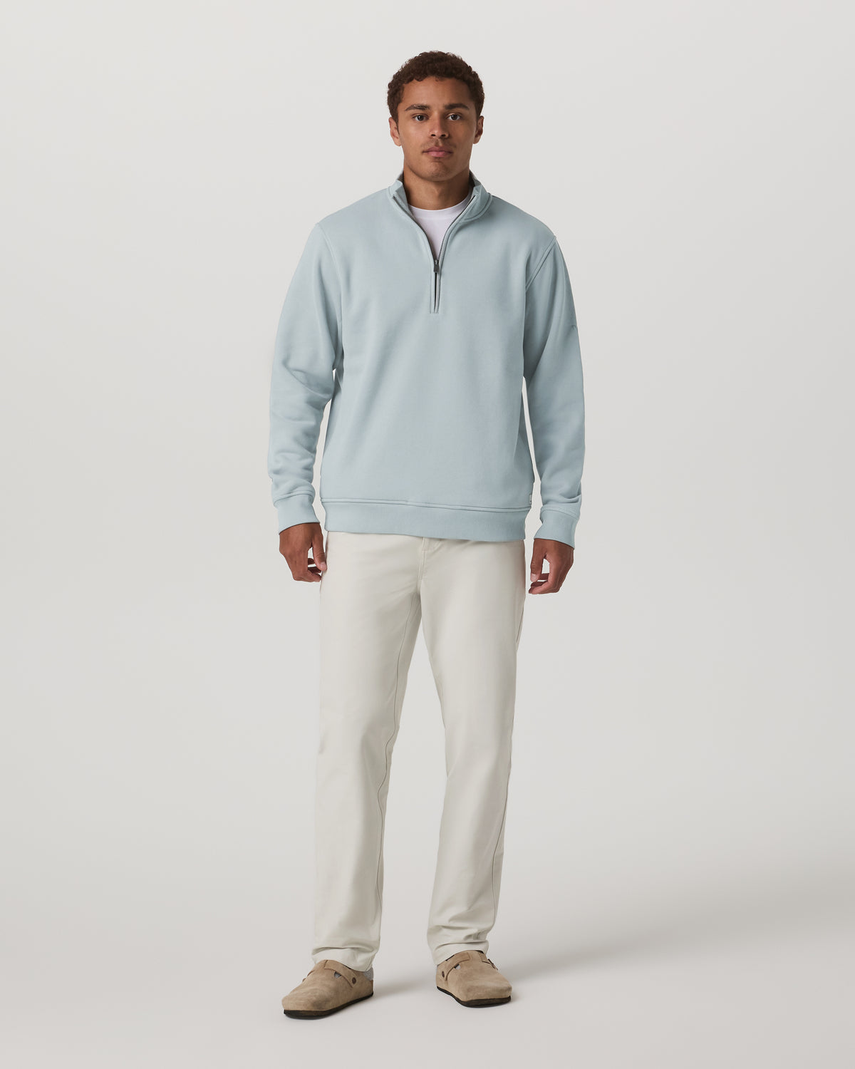 Seaside 1/2 Zip Classic Men's Blue Haze Pullover - Vuori
