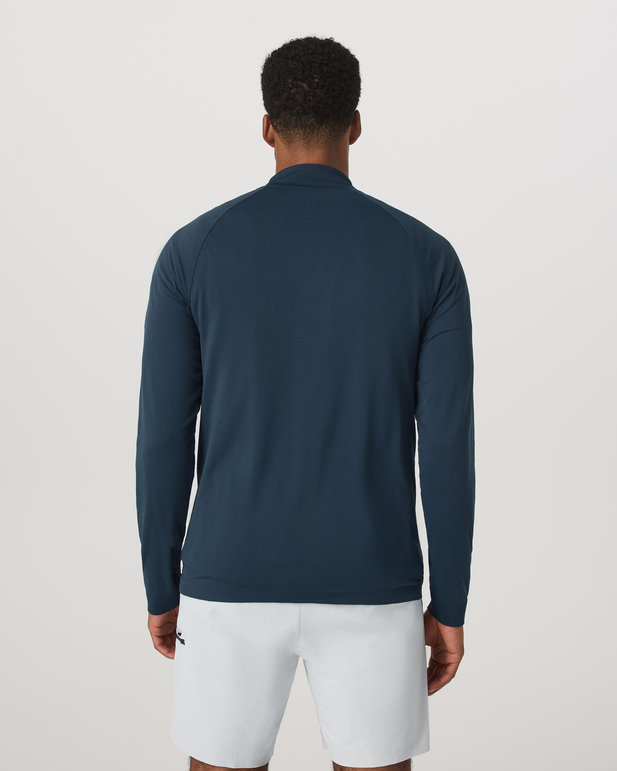 Clearview Seamless Quarter Zip Ocean Blue Long Sleeve - Vuori