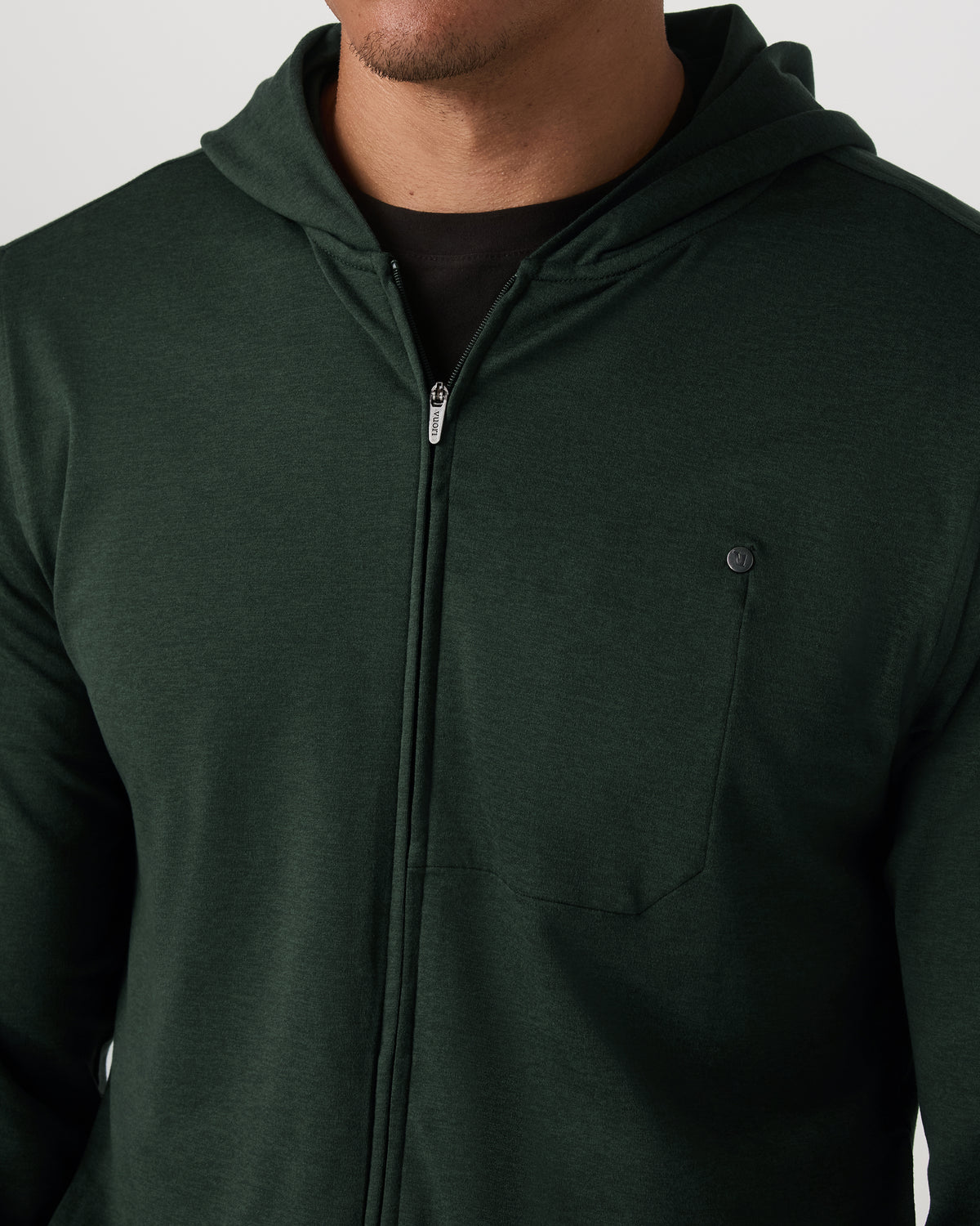Ponto Full Zip Hoodie Men's Spruce Heather Hoodie - Vuori