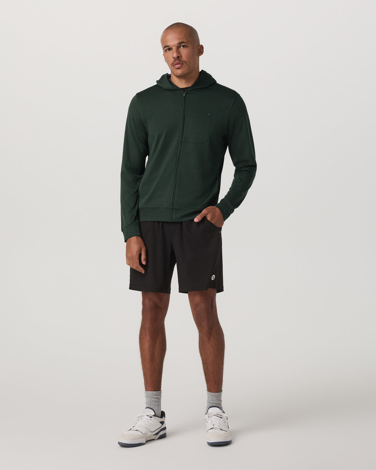 Ponto Full Zip Hoodie Men's Spruce Heather Hoodie - Vuori