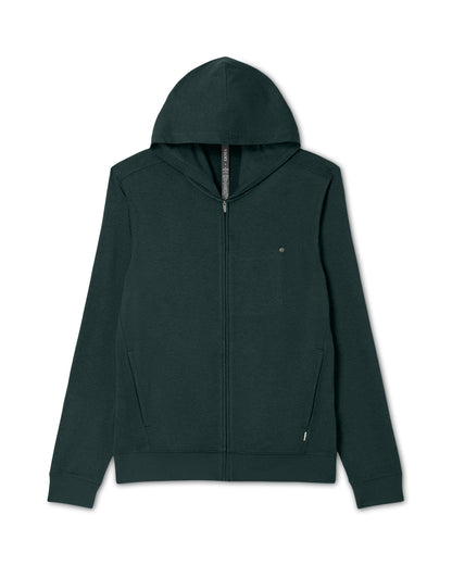 Ponto Full Zip Hoodie Men's Spruce Heather Hoodie - Vuori