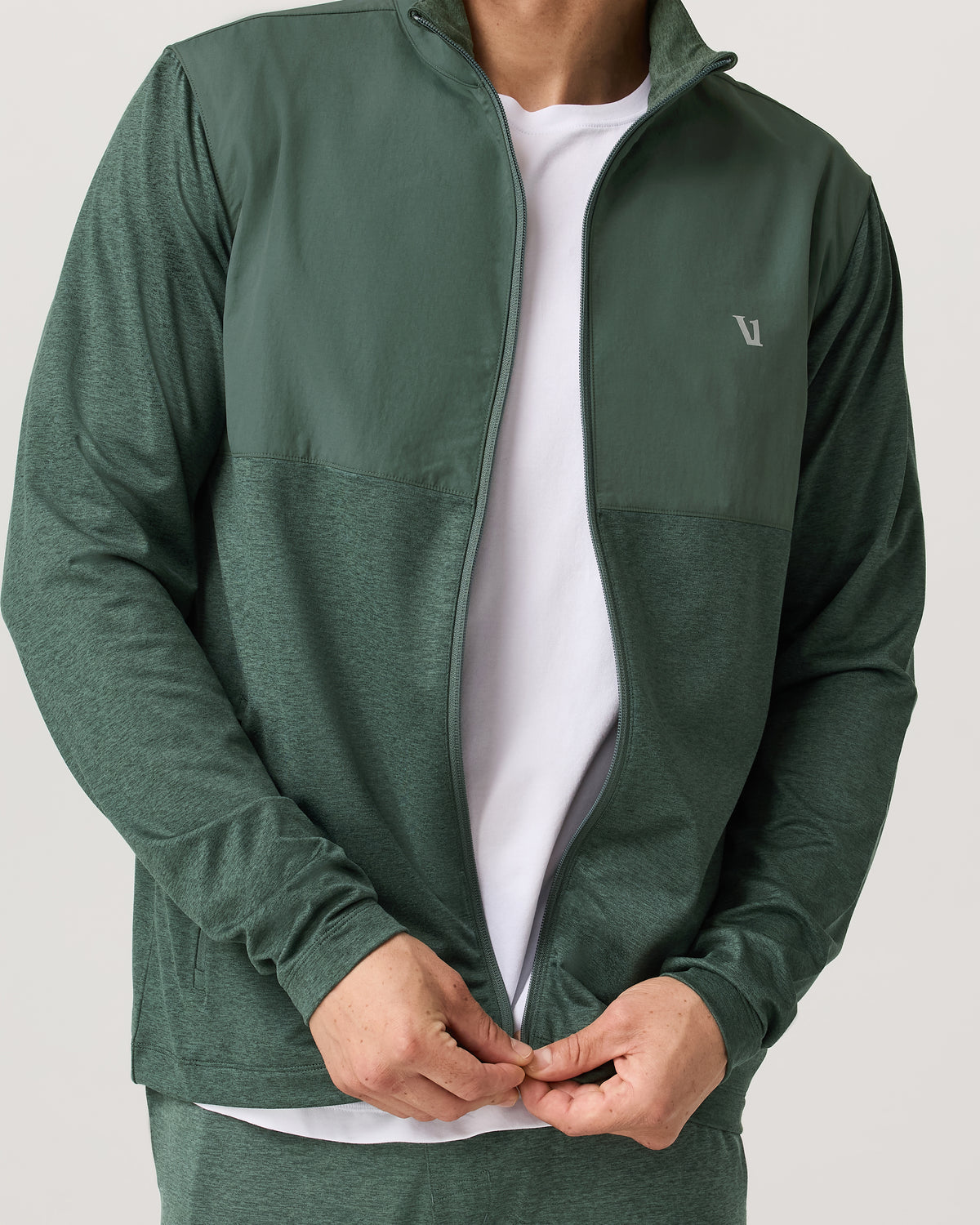 Men's Sunday Element Track Jacket Agate Green Heather - Vuori