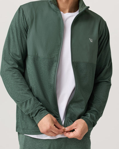 Men's Sunday Element Track Jacket Agate Green Heather - Vuori