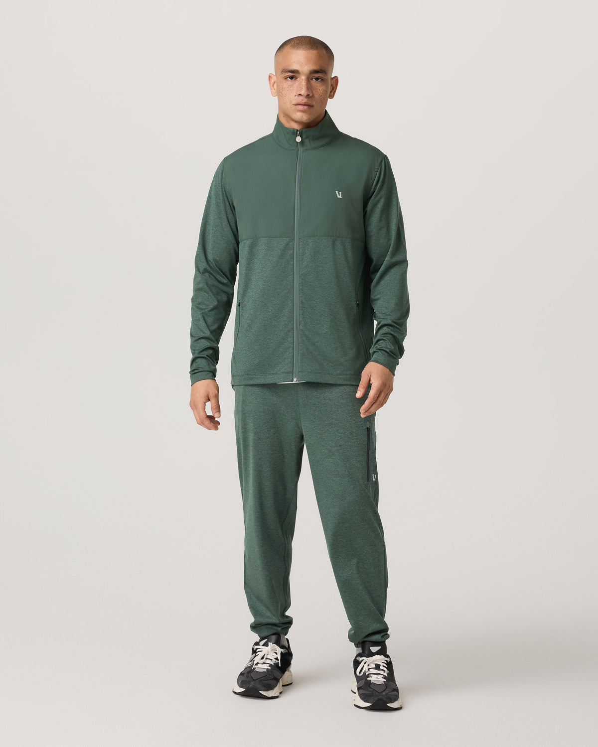 Men's Sunday Element Track Jacket Agate Green Heather - Vuori