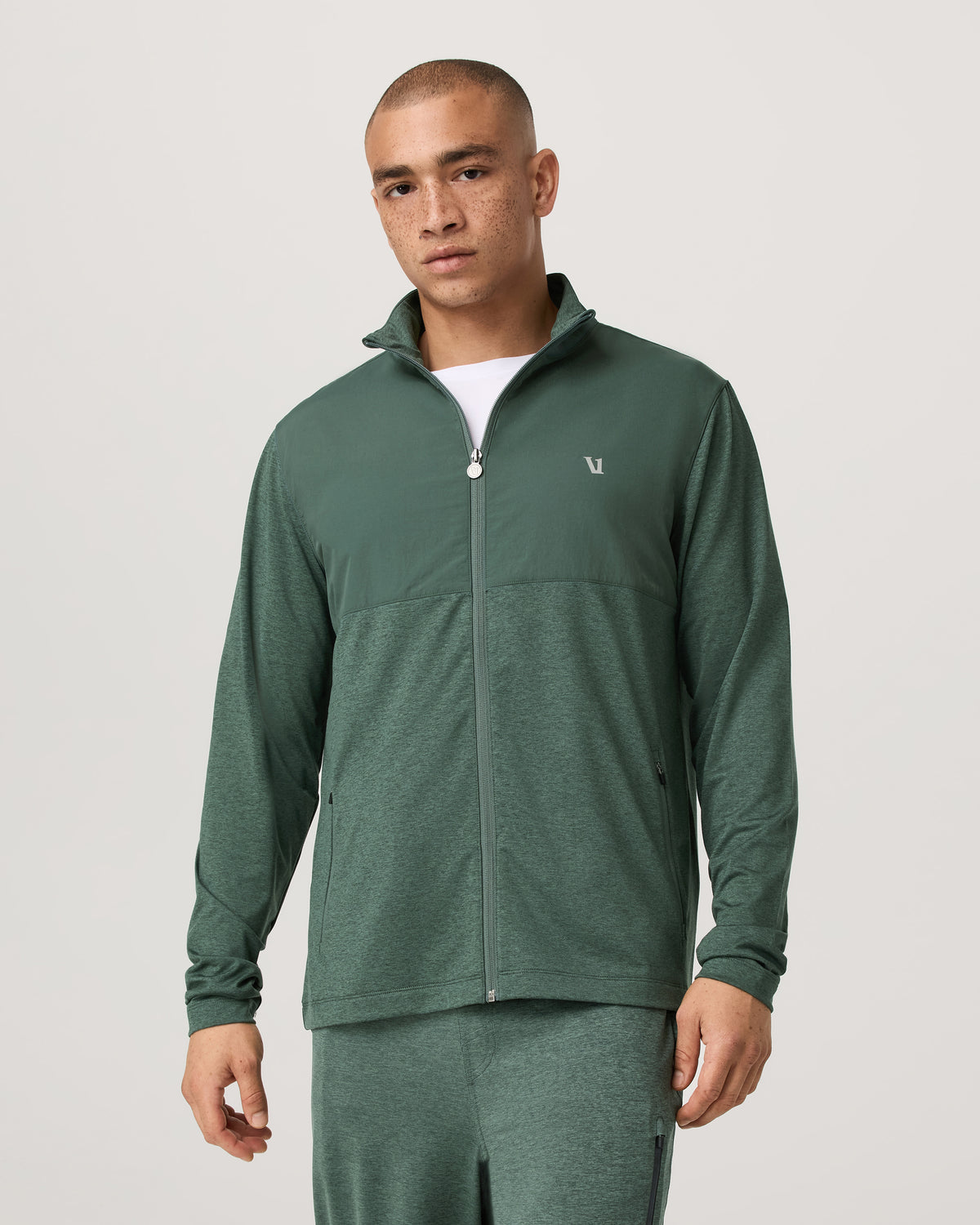Men's Sunday Element Track Jacket Agate Green Heather - Vuori