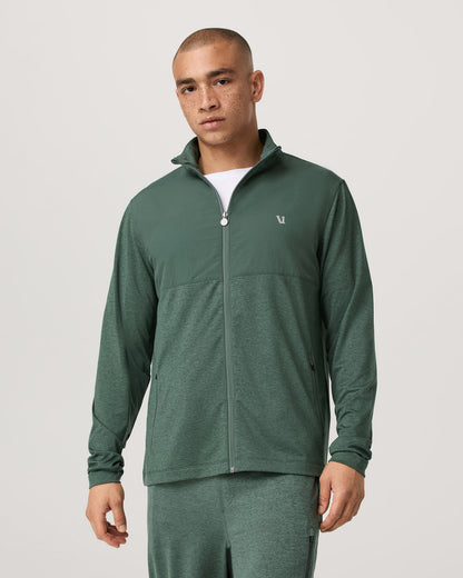 Men's Sunday Element Track Jacket Agate Green Heather - Vuori