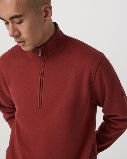 Seaside 1/2 Zip Classic Men's Spiced Apple Pullover - Vuori