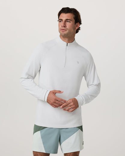 Clearview Seamless Quarter Zip Frost Grey Long Sleeve - Vuori