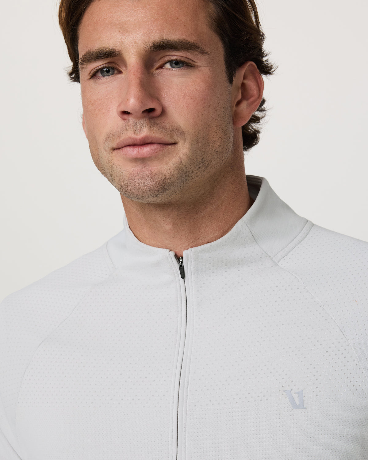 Clearview Seamless Quarter Zip Frost Grey Long Sleeve - Vuori