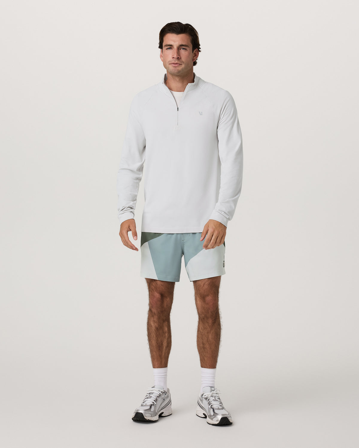 Clearview Seamless Quarter Zip Frost Grey Long Sleeve - Vuori