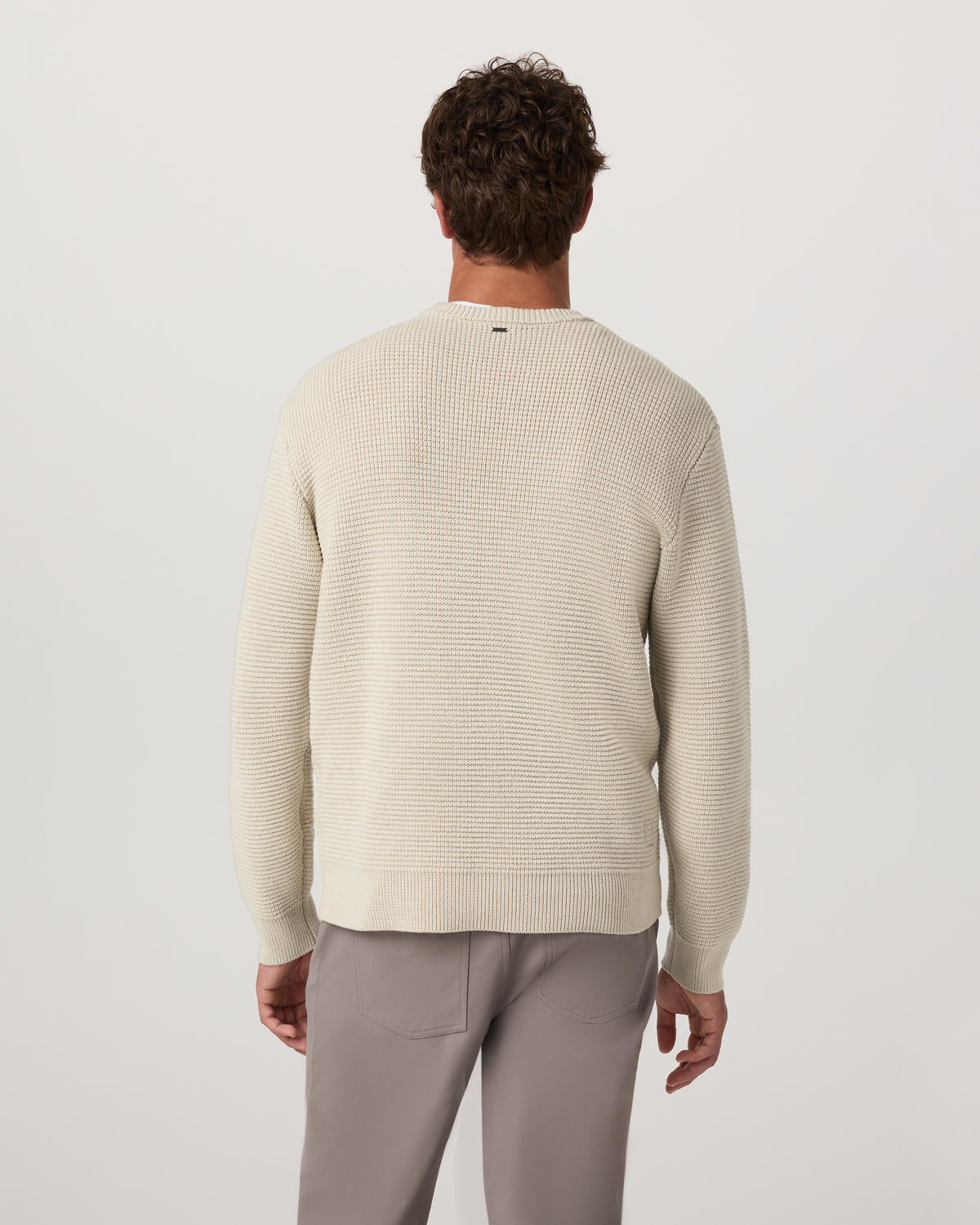 Denver Waffle Crew Sweater Men's Mushroom Wool Sweater - Vuori