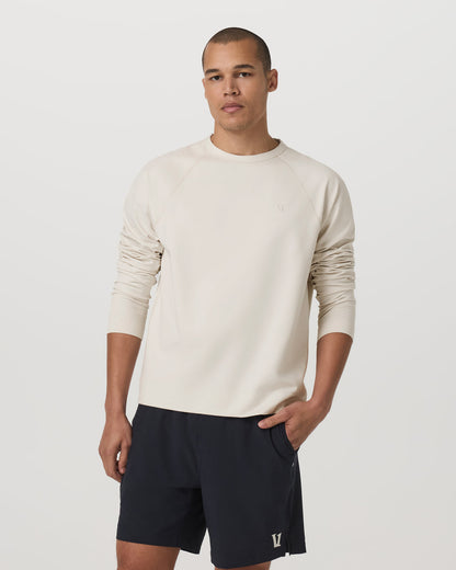 Coronado Crew - Relaxed Fit Men's Ivory Heather Crew - Vuori